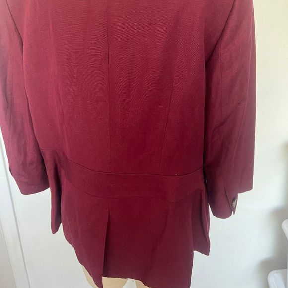 Talbots blazer burgundy linen blend womens sz 12W - Picture 2 of 11